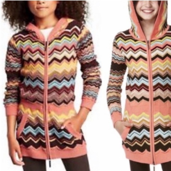 Missoni For Target Multicolor V Neck ZigZag Full-Zip Cardigan Sweater Size Lg - Picture 1 of 9